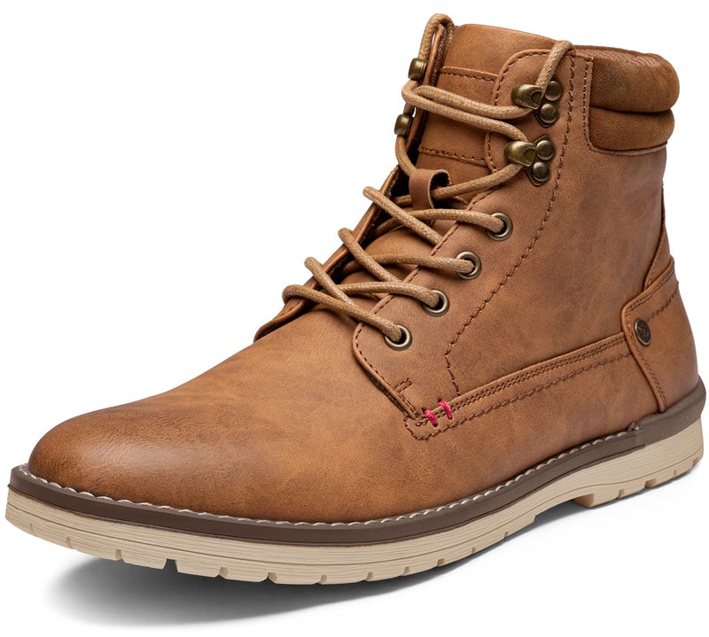 Vostey Men's Chukka Boots Motorcycle Casual Hiking Boot for Men(BMY671B Yellow Brown 8) - Image 1